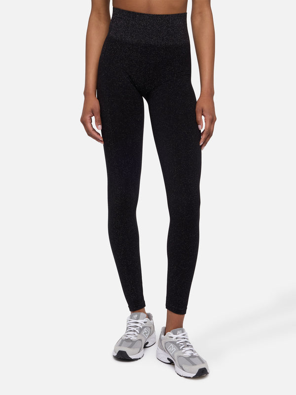 Leggings neri in lurex Avice
