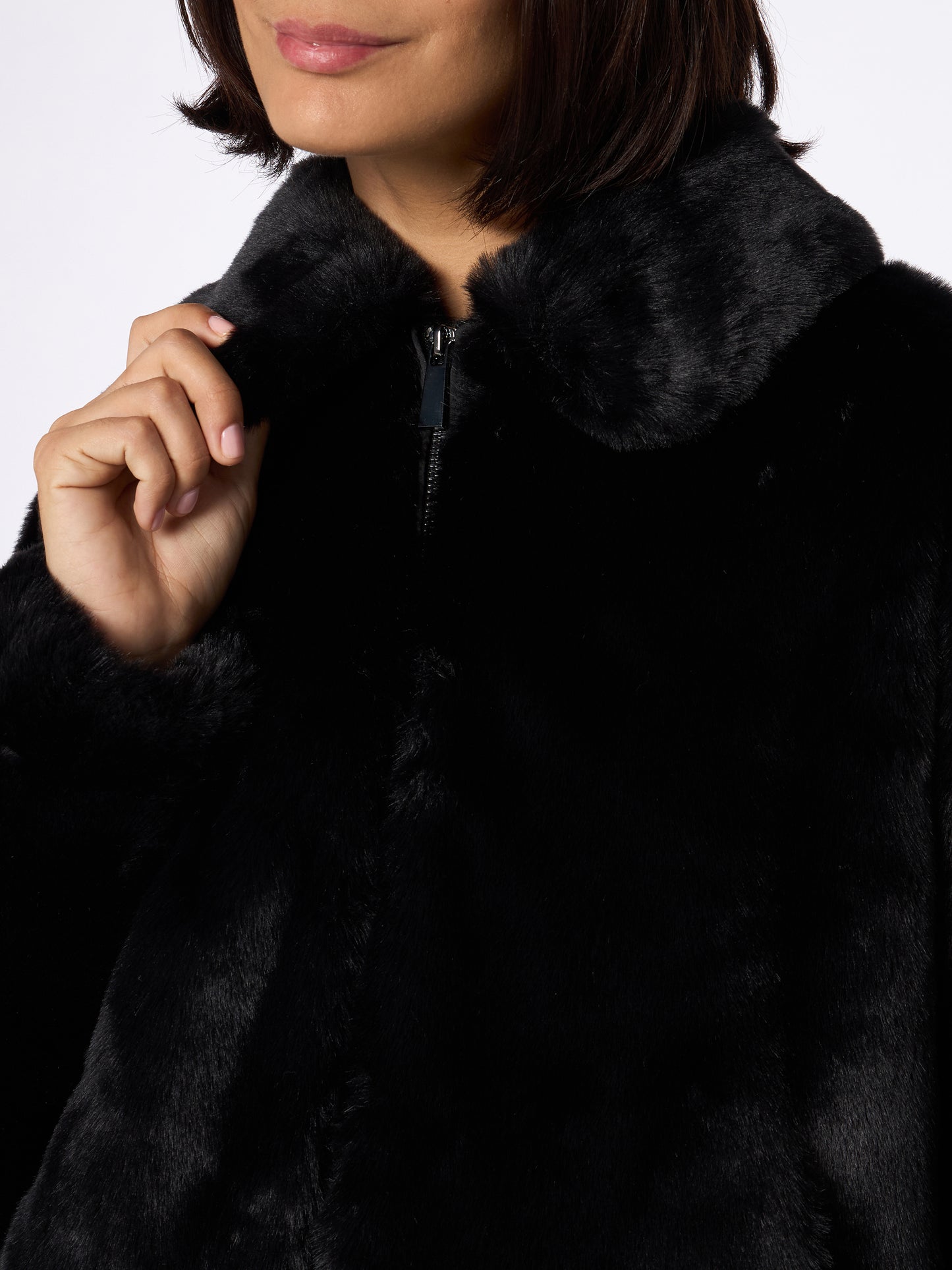 Woman furry bomber Abel with collar and Saint Barth print - MC2 Saint Barth