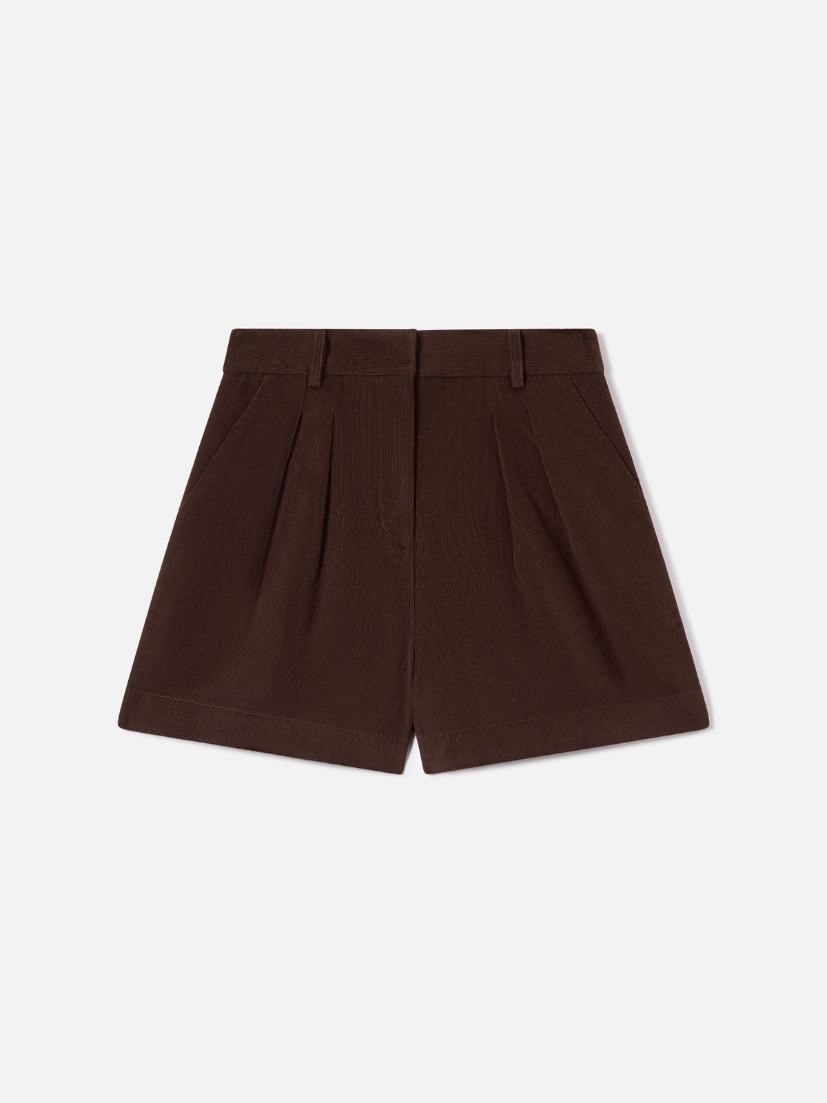 Dunkelbraune Aya Shorts aus Baumwollcord 