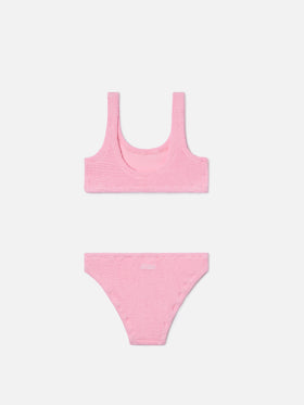 Bikini Baker in tessuto crinkle rosa chiaro