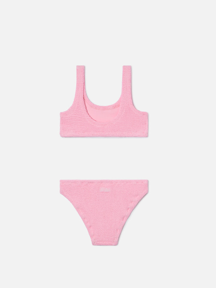 Bikini Baker in tessuto crinkle rosa chiaro