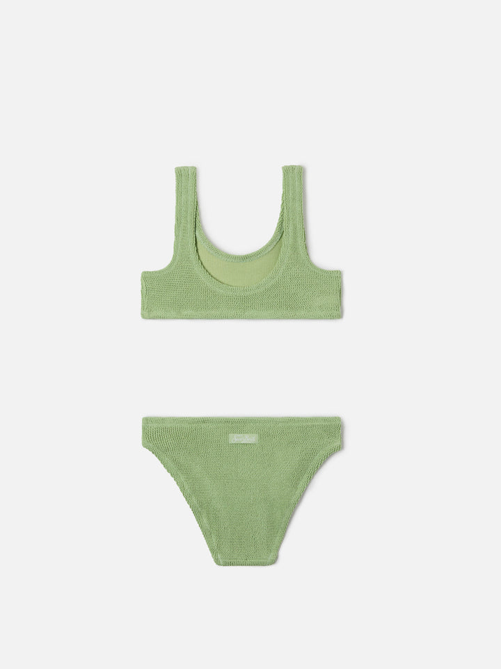 Bikini Baker in tessuto crinkle lurex verde menta