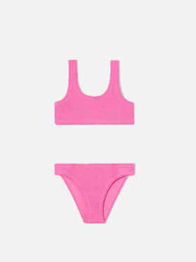 Baker crinkle bikini in dark pink