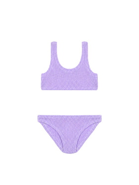Bikini bralette clásico Baker en tejido crinkle lila 