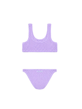 Bikini bralette clásico Baker en tejido crinkle lila 