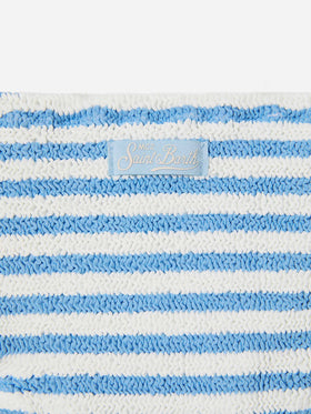 Baker crinkle bikini with blue stripes