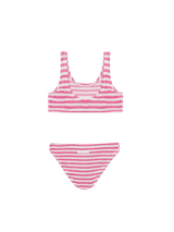 Pink striped crinkle classic bralette bikini Baker