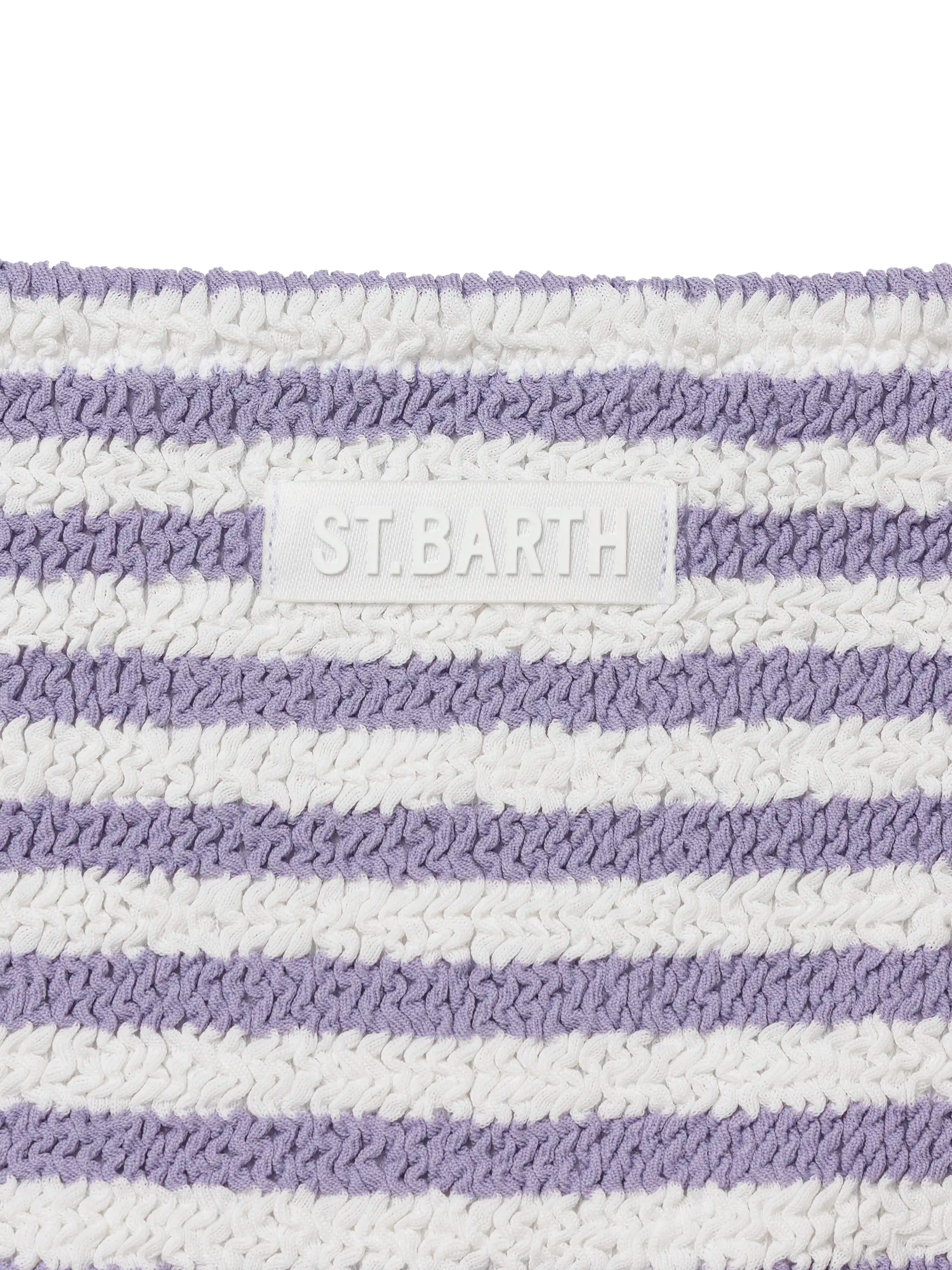 Lilac striped crinkle classic bralette bikini Baker - MC2 Saint Barth