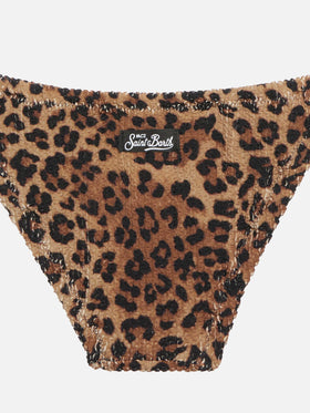 Baker – Klassischer Crinkle-Bralette-Bikini mit Animalier-Print