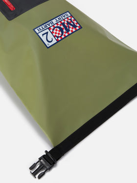 Zaino Backpack Aqua in PVC verde tinta unita con logo stampato