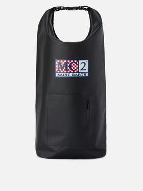 Backpack Aqua backpack in black solid-color PVC with printed logo