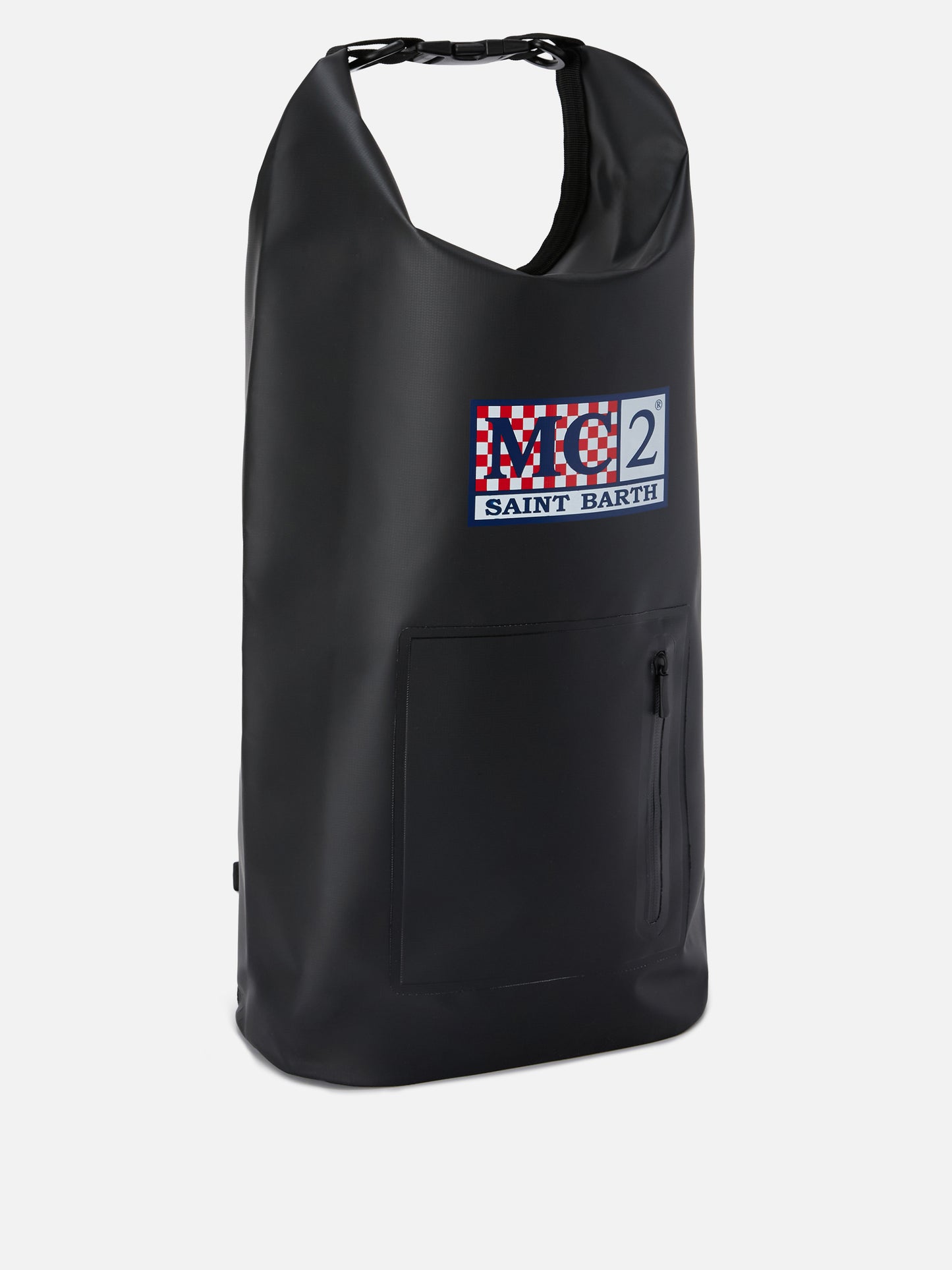 Backpack Aqua backpack in black solid-color PVC with printed logo