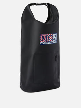 Backpack Aqua backpack in black solid-color PVC with printed logo