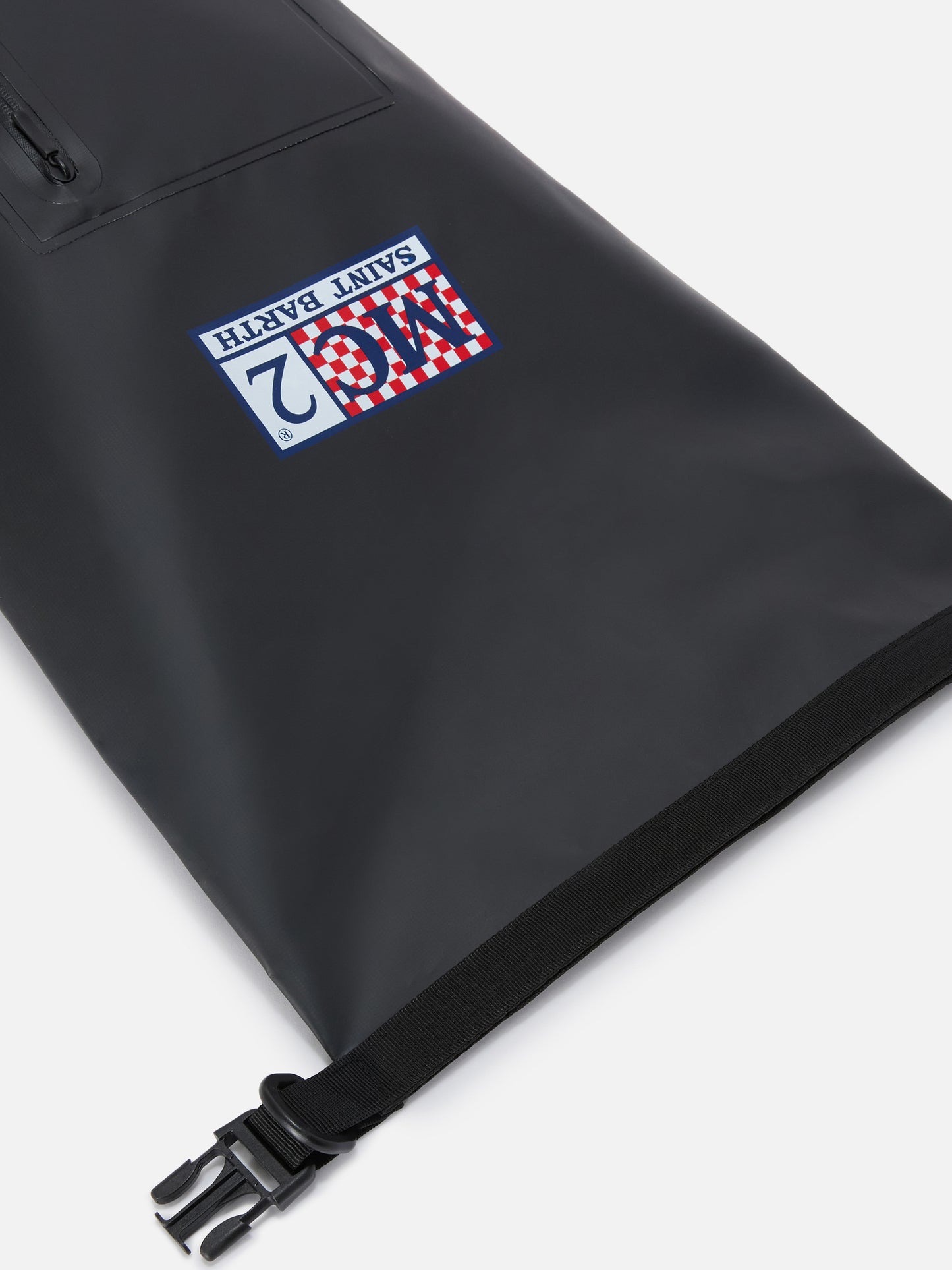 Backpack Aqua backpack in black solid-color PVC with printed logo