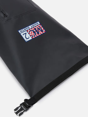 Backpack Aqua backpack in black solid-color PVC with printed logo