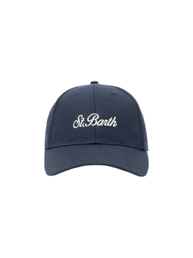 Baseball navy blue cotton linen cap - MC2 Saint Barth
