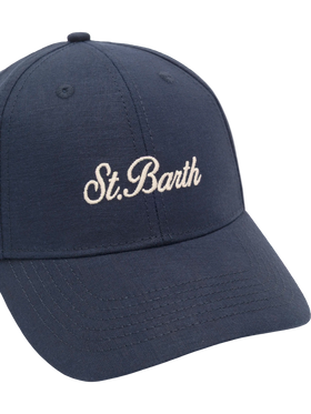 Baseball navy blue cotton linen cap - MC2 Saint Barth