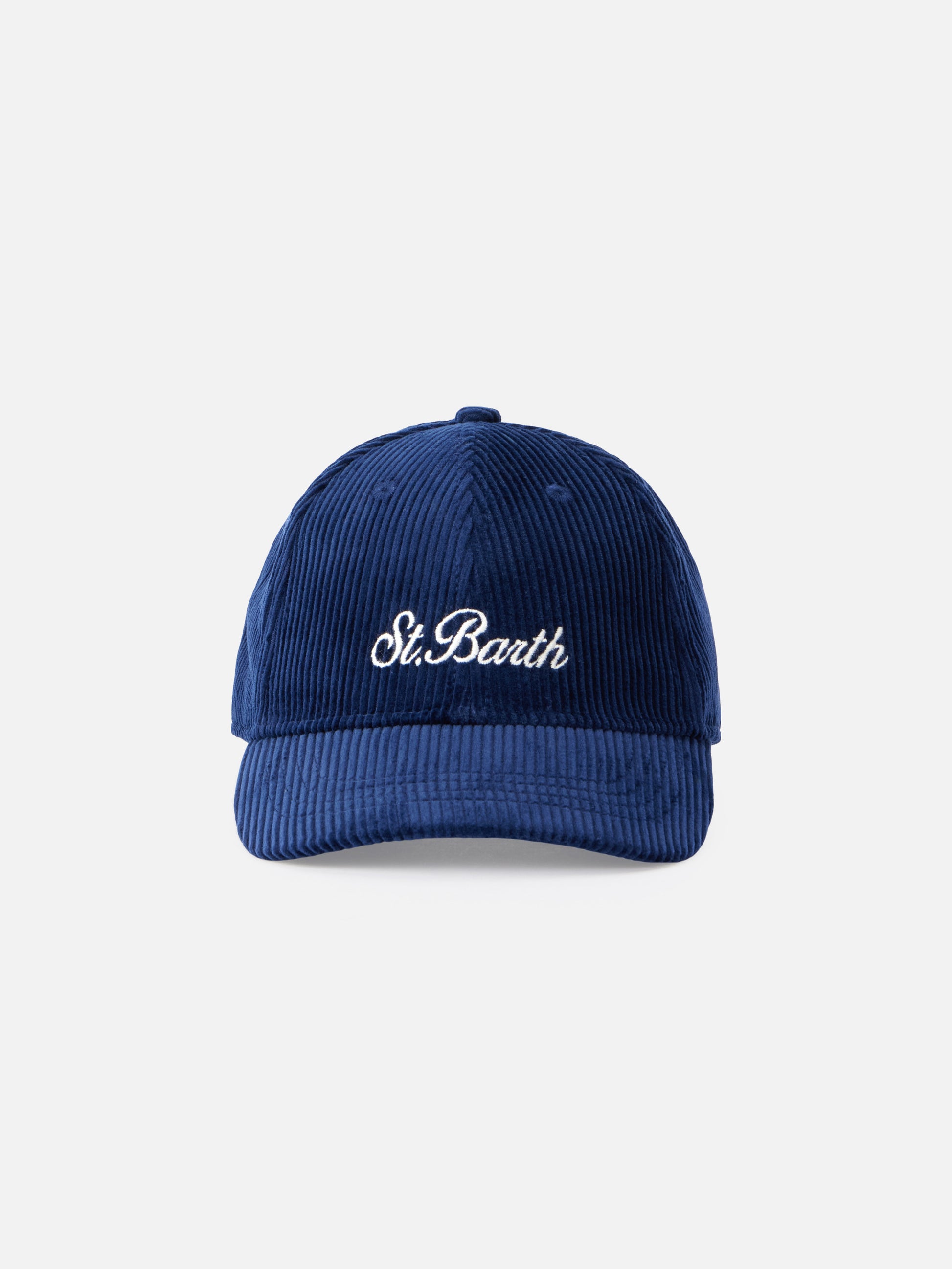 Navy blue corduroy ball cap Baseball with embroidered logo - MC2 Saint Barth
