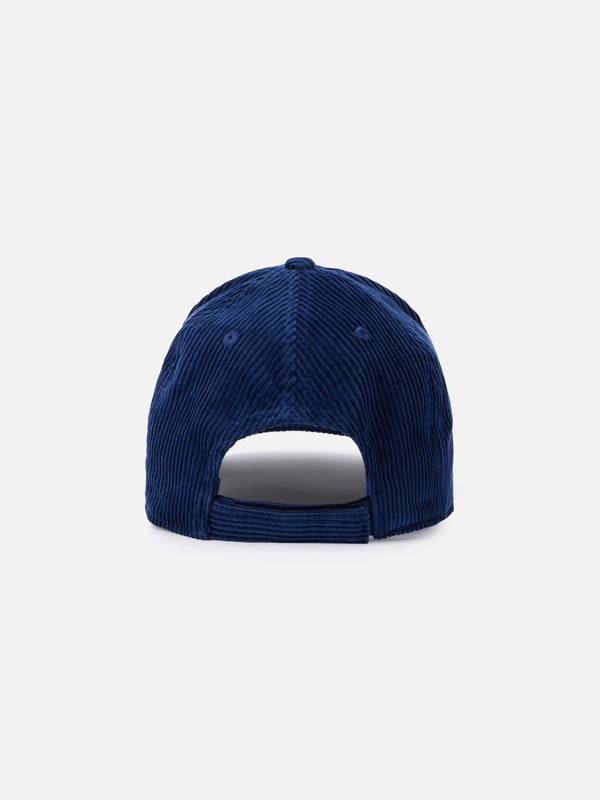 Navy blue corduroy ball cap Baseball with embroidered logo