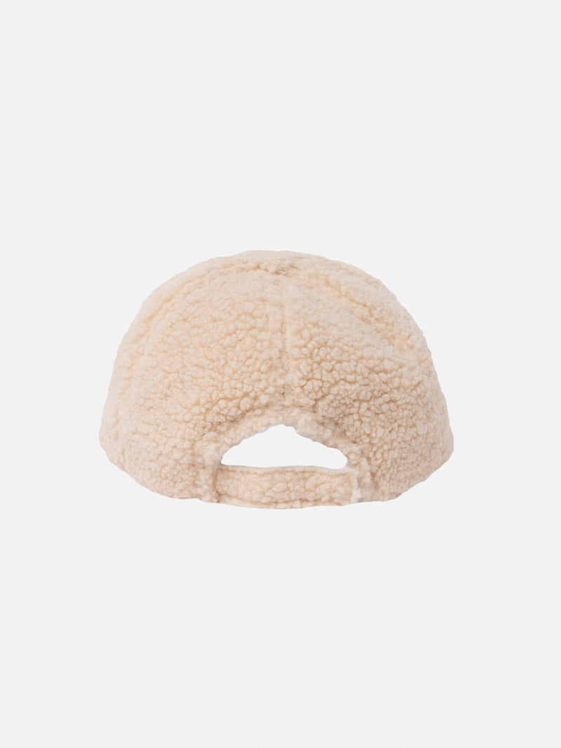 Beige teddy ball cap Baseball with embroidered logo