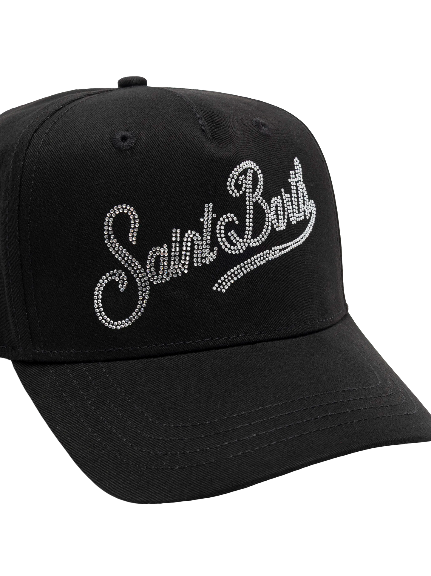 Baseball black cotton cap with rhinestones - MC2 Saint Barth