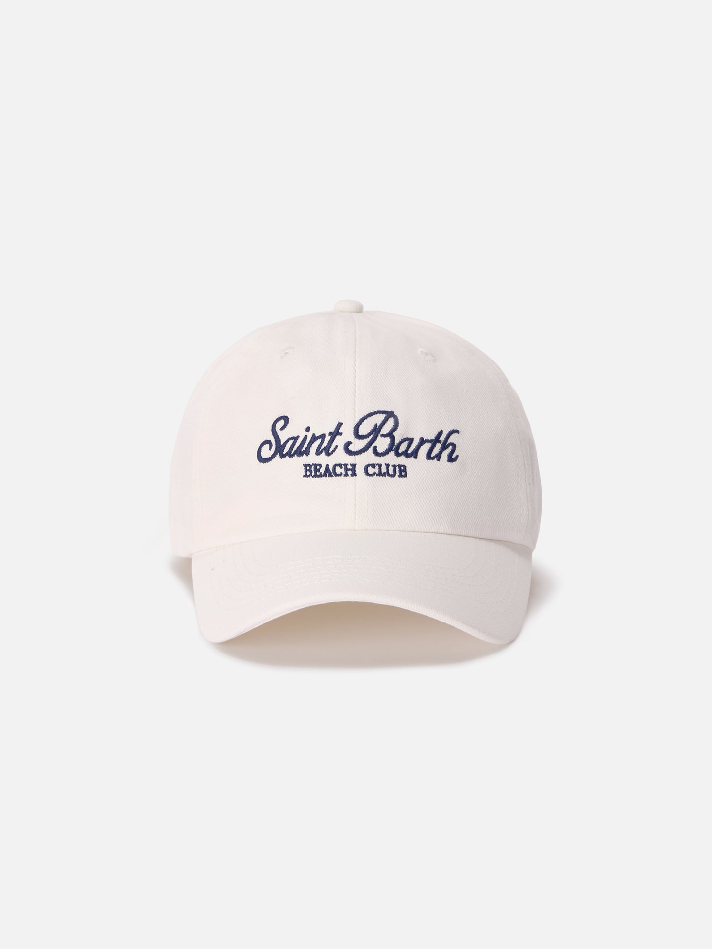Cappellino Baseball con visiera in cotone bianco e logo ricamato