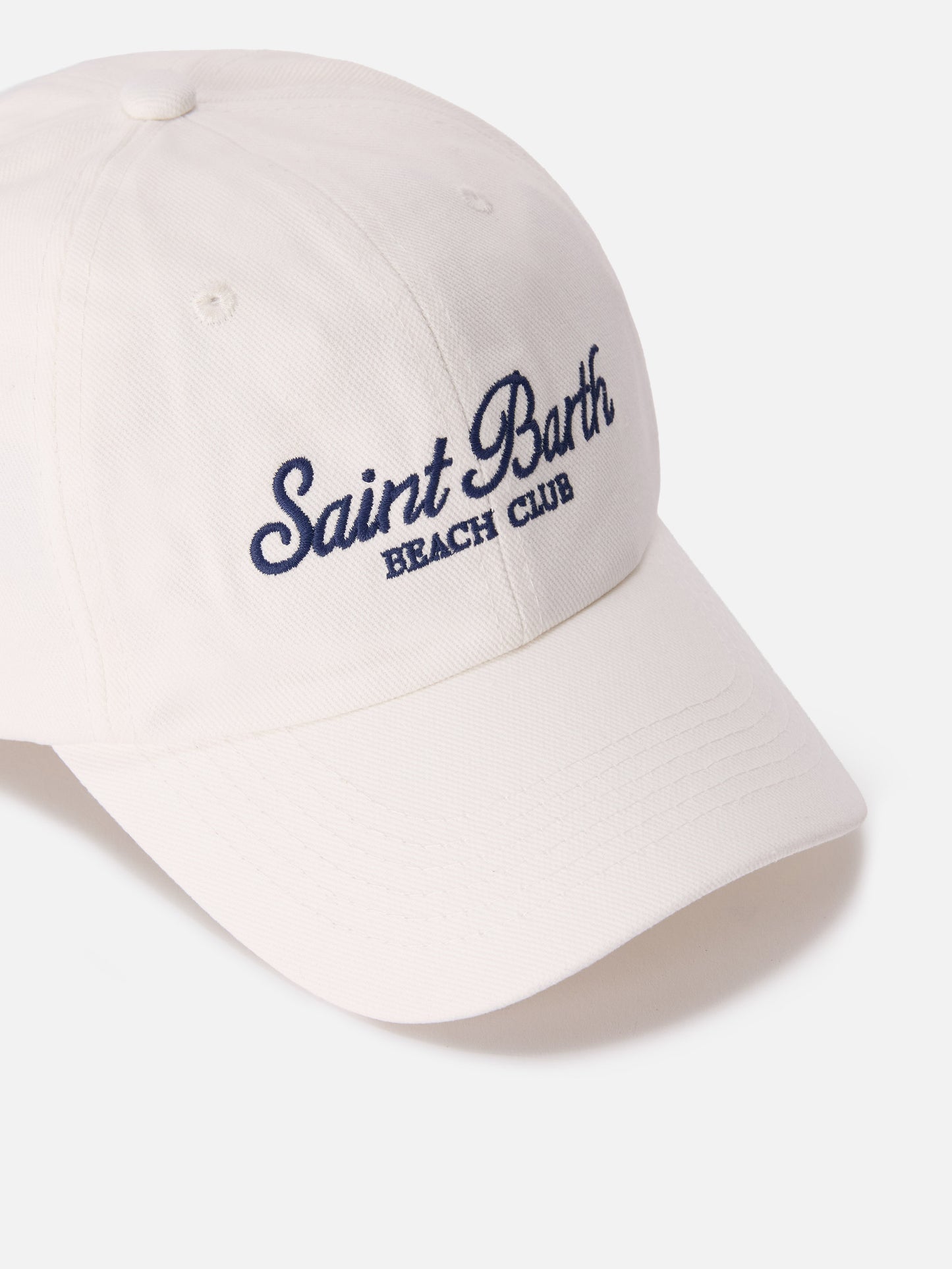 Cappellino Baseball con visiera in cotone bianco e logo ricamato