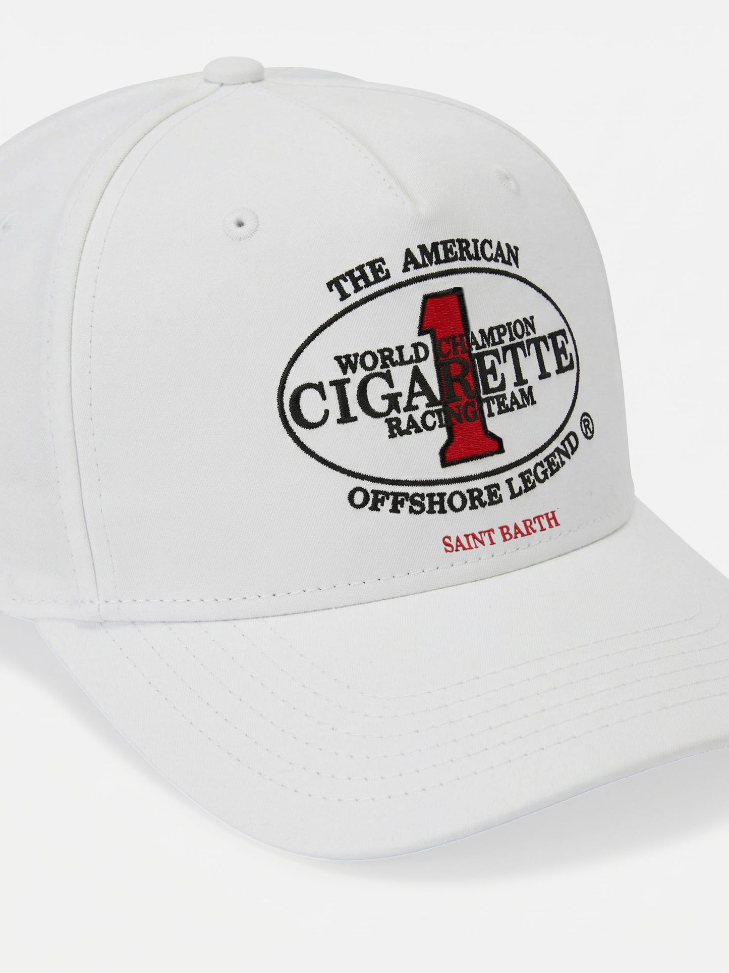 Cappellino Baseball con visiera in bianco con ricamo Cigarette | Special Edition