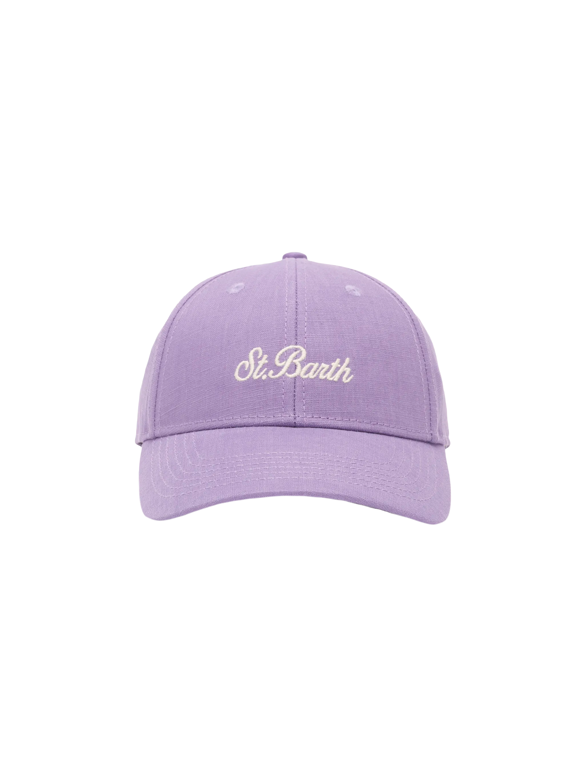 Lilac linen ball cap Baseball Jr with Saint Barth embroidery - MC2 Saint Barth