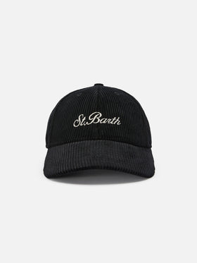 Cappello con visiera Baseball Corduroy in velluto a coste nero