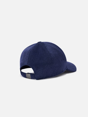 Casquette en feutre bleu marine blue Baseball avec broderie monogramme SB 