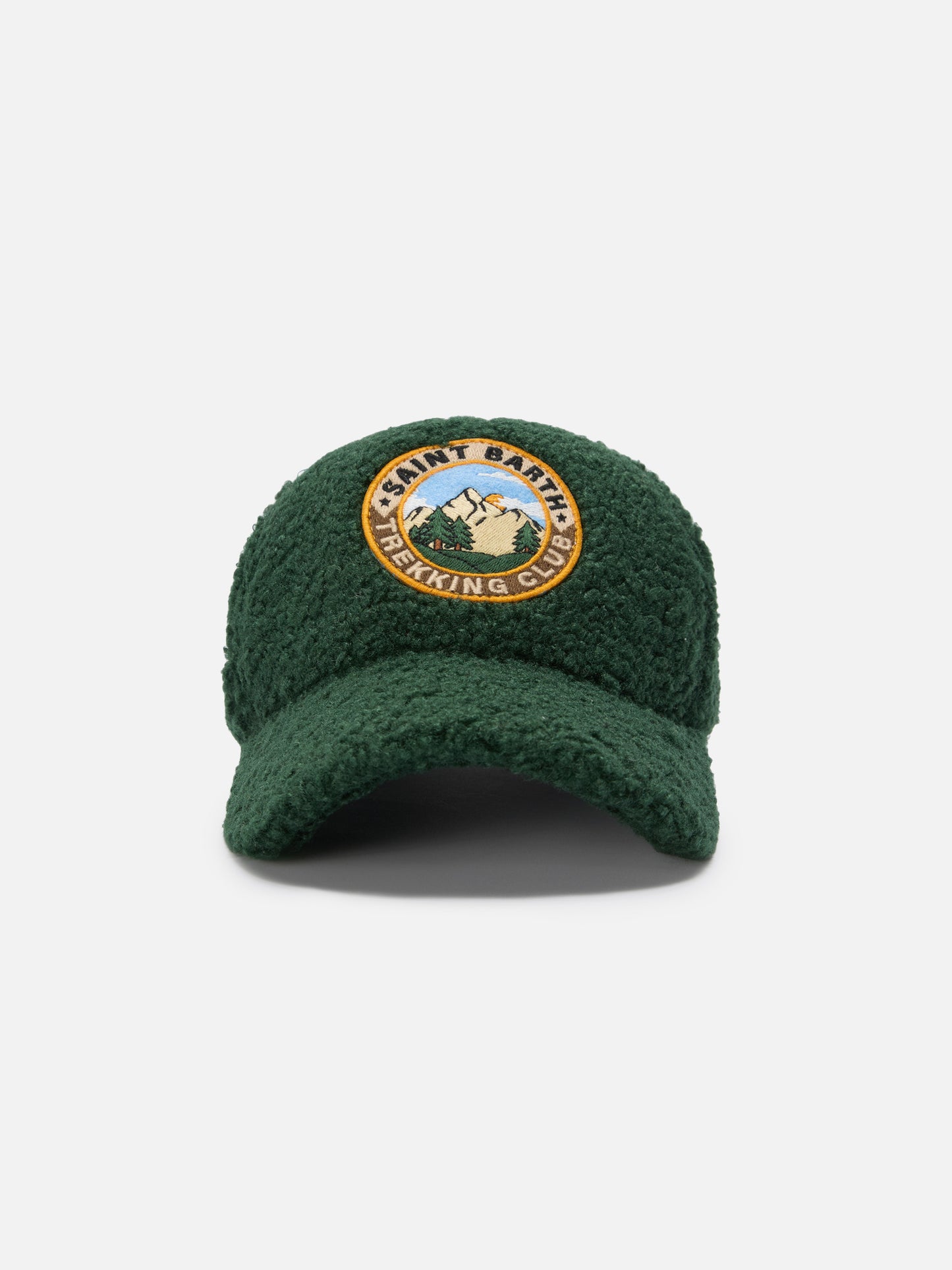 Grüne Baseballkappe aus Sherpa-Fleece mit St.-Barth-Stickerei