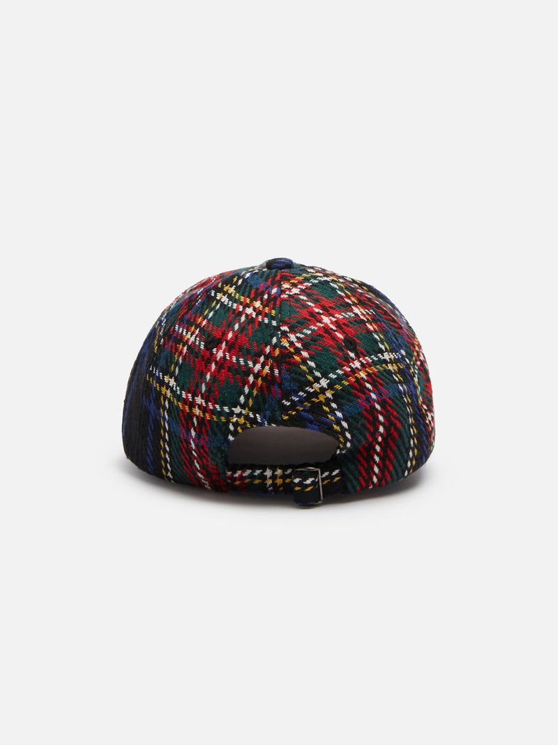 Cappellino da baseball con stampa tartan e ricamo St. Barth