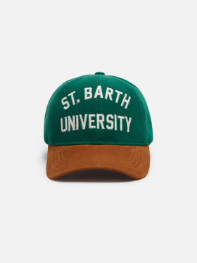 Green felt Baseball cap with St. Barth University embroidery - MC2 Saint Barth