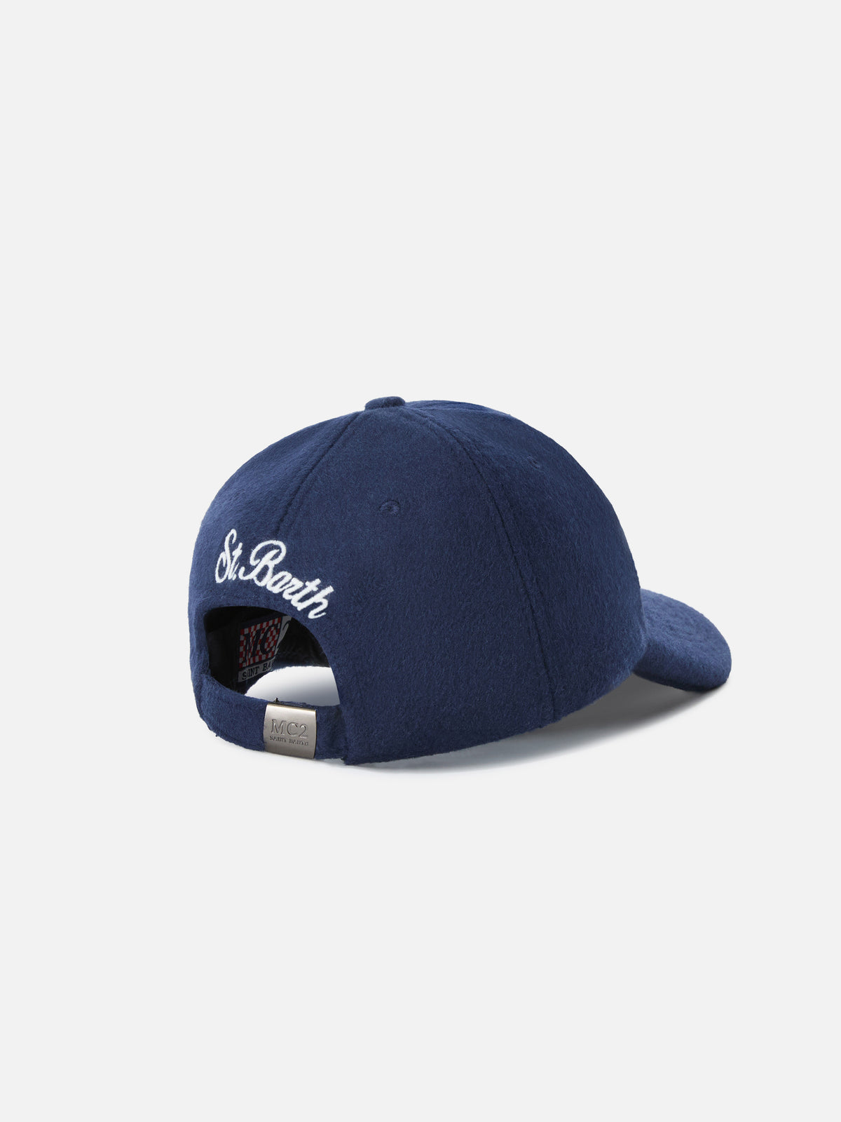 Navy blue Baseball Felt cap in wool blend with St. Moritz embroidery | Special edition