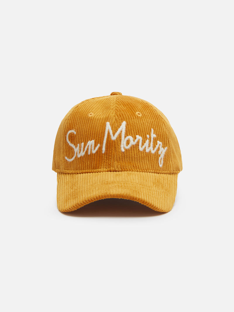 Camel corduroy Baseball cap with Sun Moritz embroidery