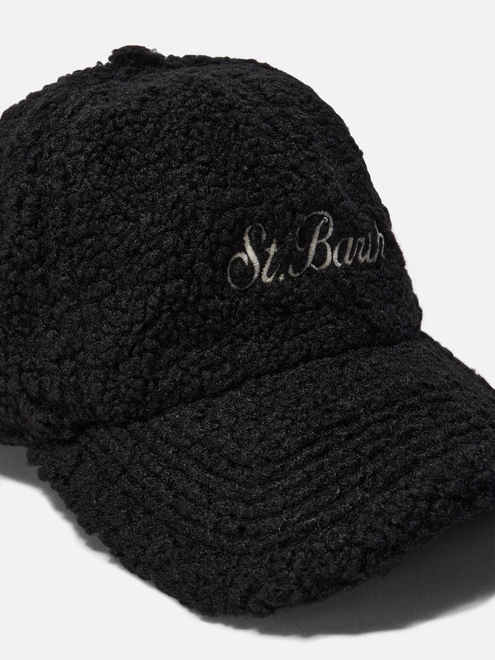 Baseball Cap in black sherpa