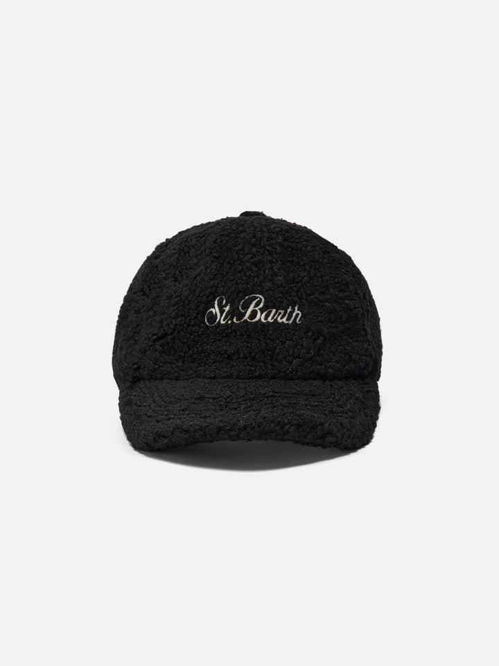 Cappello con visiera Baseball in sherpa nero