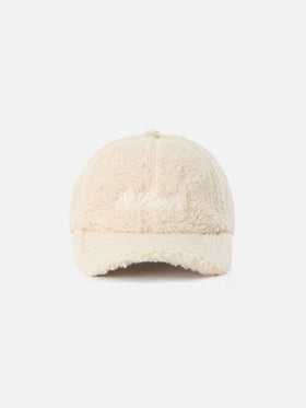 Beigefarbene Baseball Teddy-Cap mit Logostickerei 