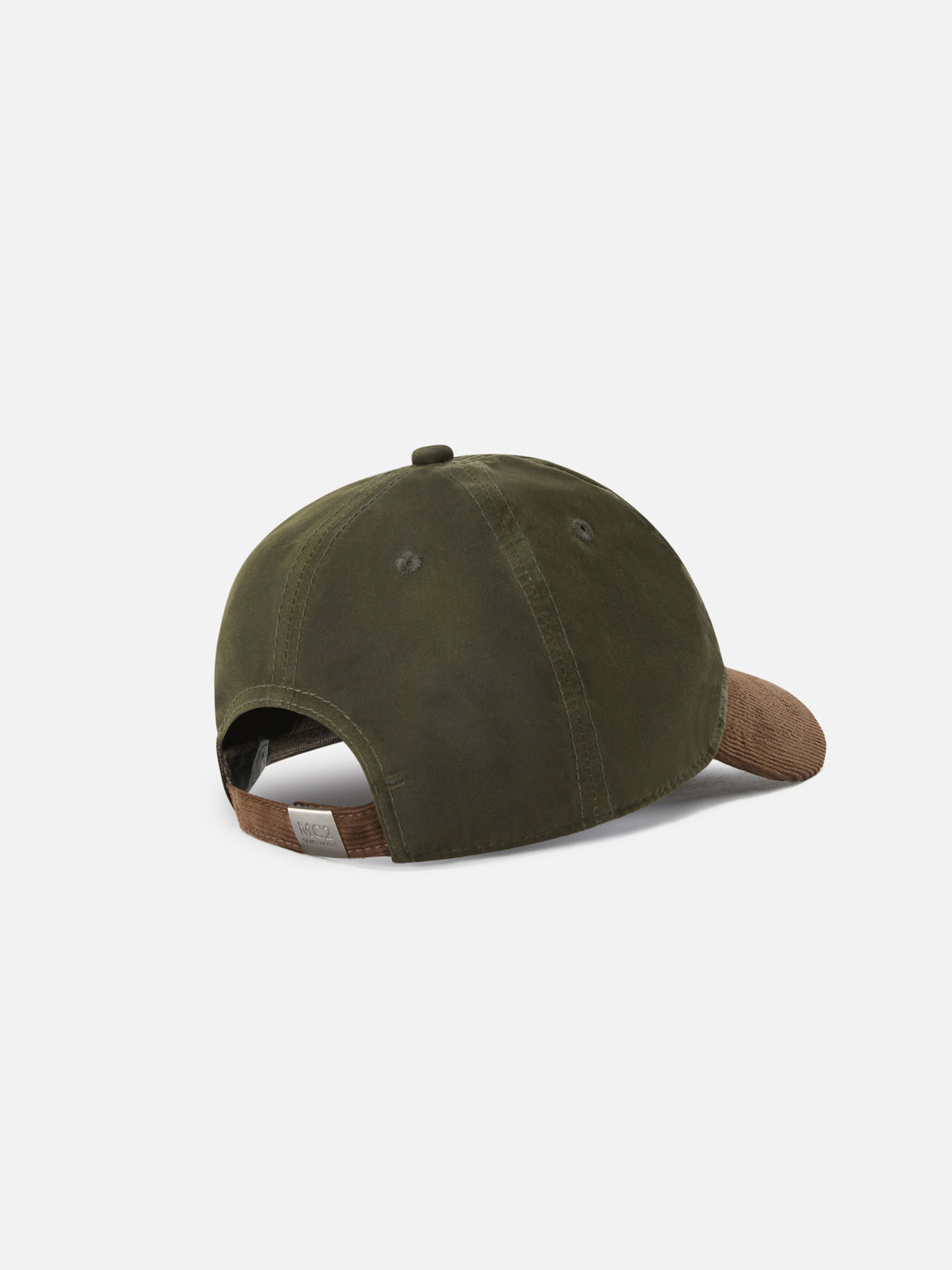 Casquette en velours côtelé ciré vert militaire Baseball avec broderie logo 