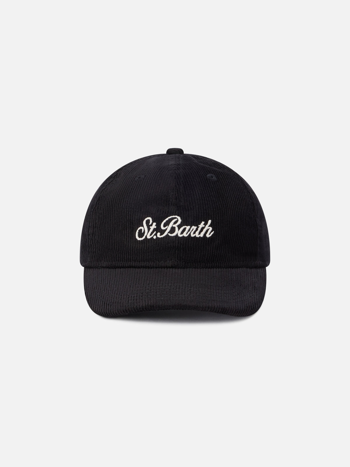 Gorra de pana negra Baseball con bordado del logo 
