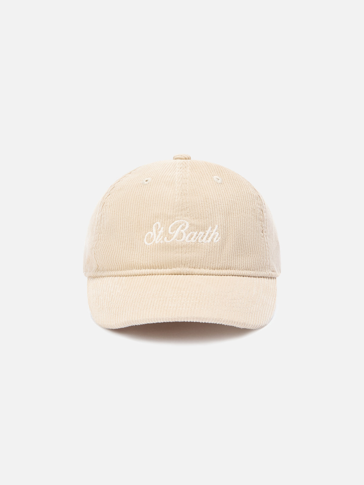 Casquette en velours côtelé Baseball grise avec logo brodé 