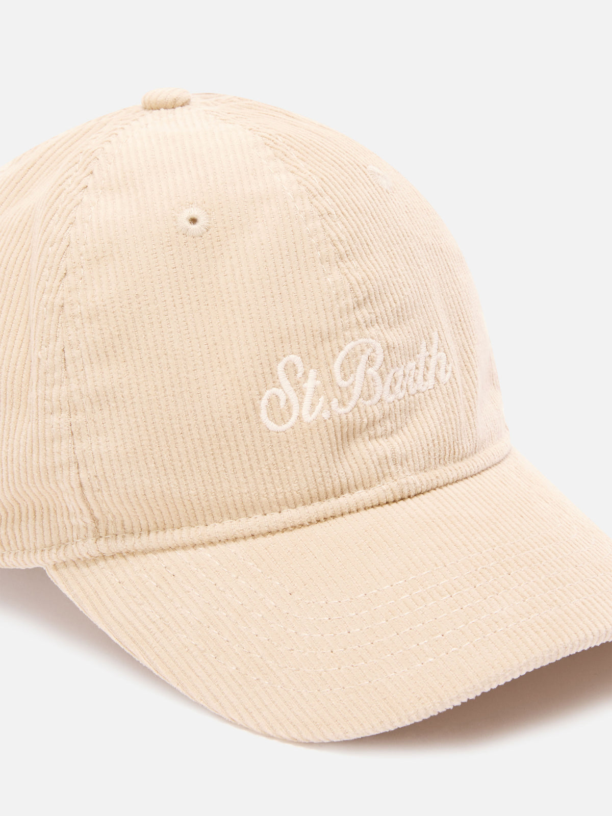 Casquette en velours côtelé Baseball grise avec logo brodé 