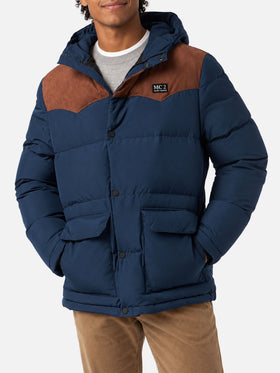 Chaqueta de plumas azul Baxter con capucha 