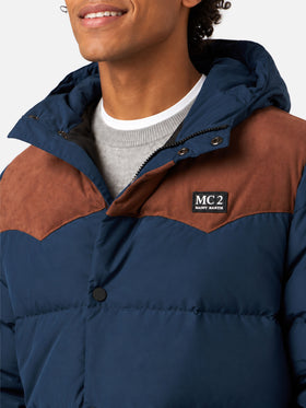 Chaqueta de plumas azul Baxter con capucha 