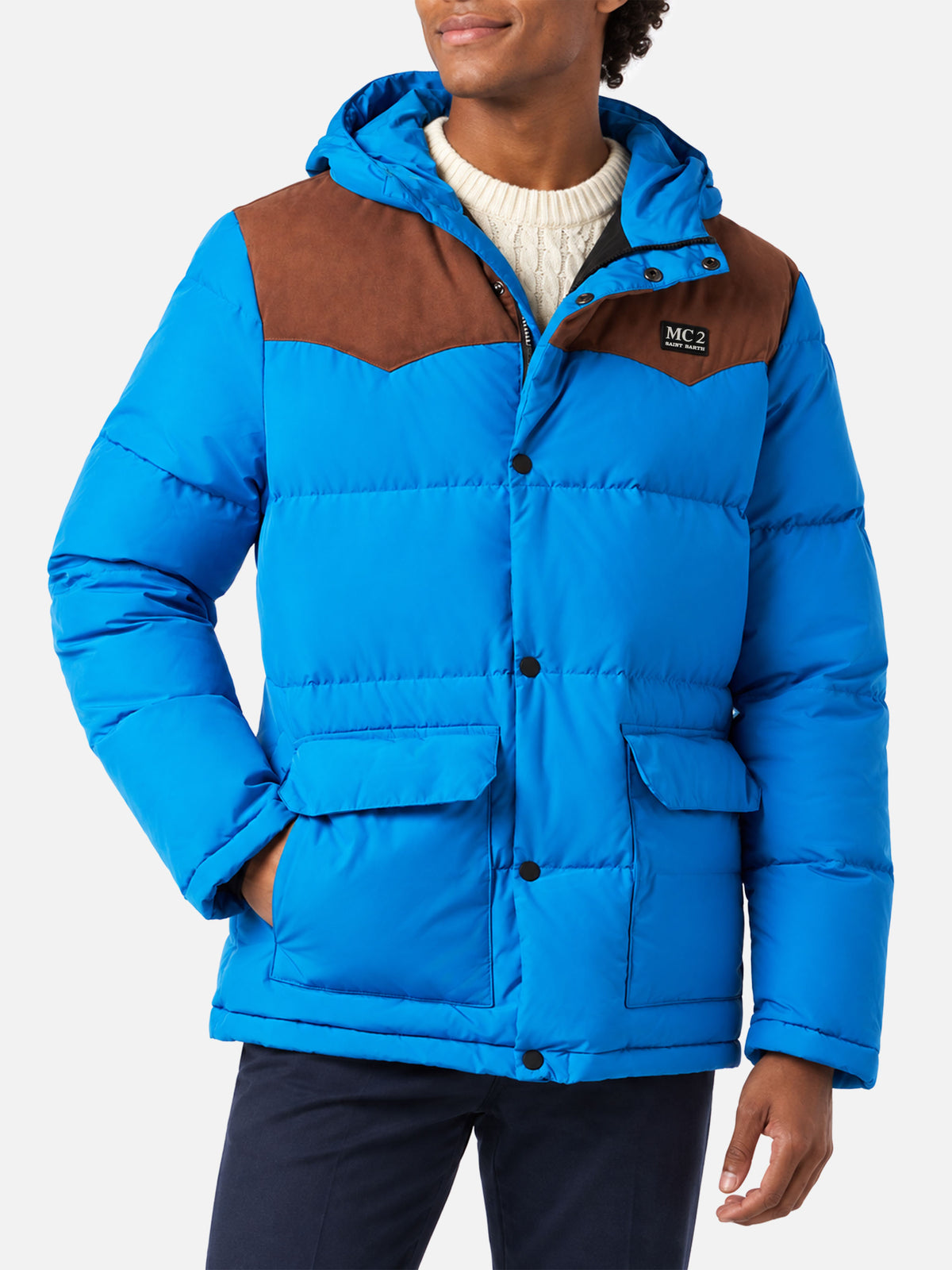 Chaqueta de plumón con capucha Baxter bluette 