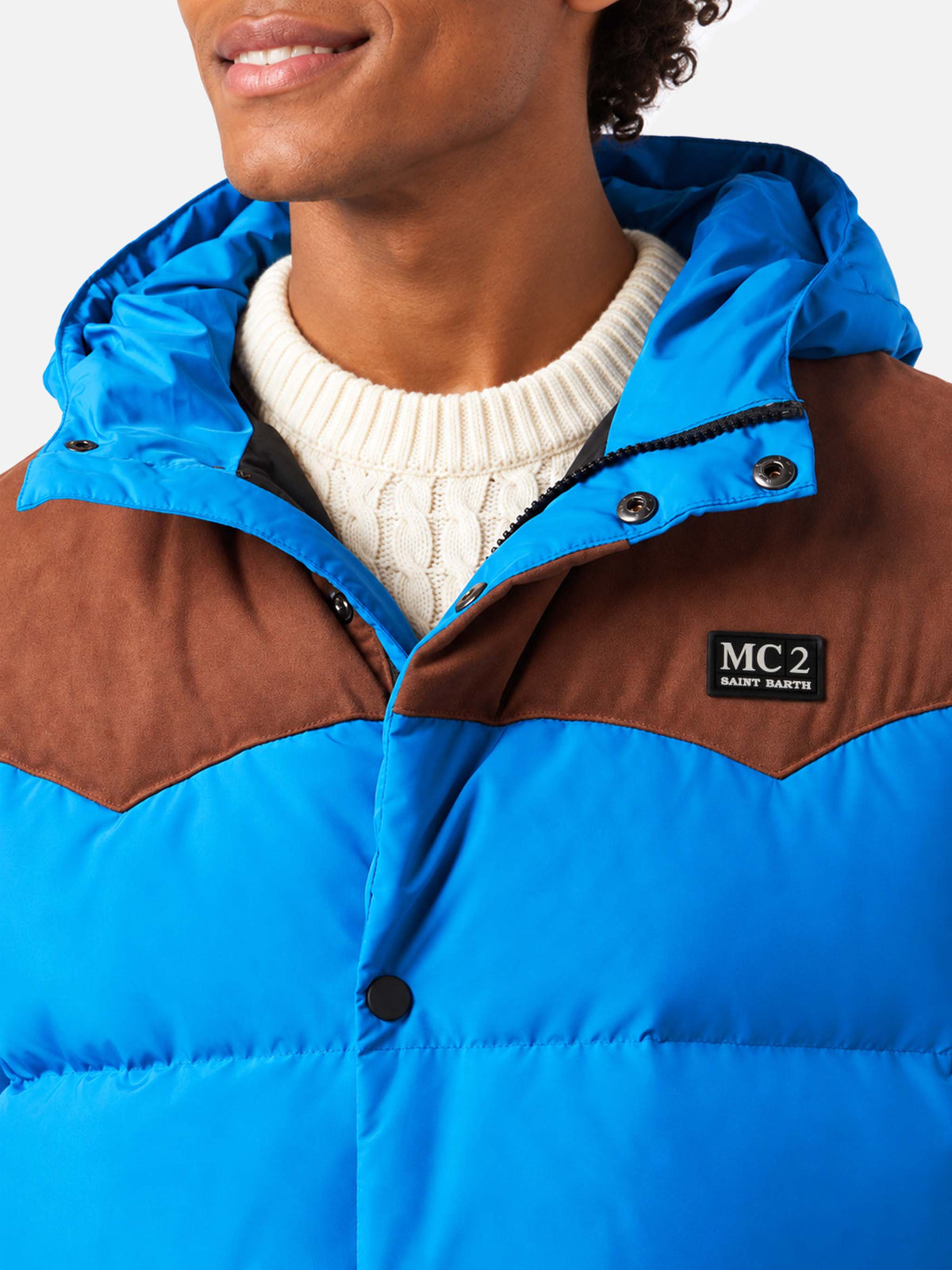 Chaqueta de plumón con capucha Baxter bluette 