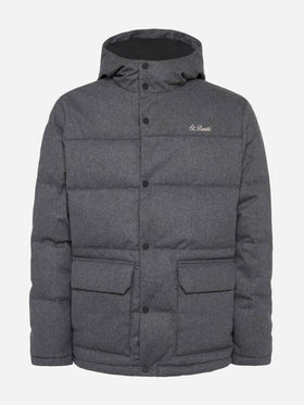 Grey wooly hooded down jacket Baxter - MC2 Saint Barth