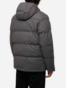 Grey wooly hooded down jacket Baxter - MC2 Saint Barth