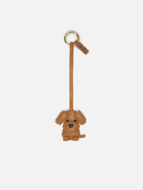 Bag Charm cane in pelle beige